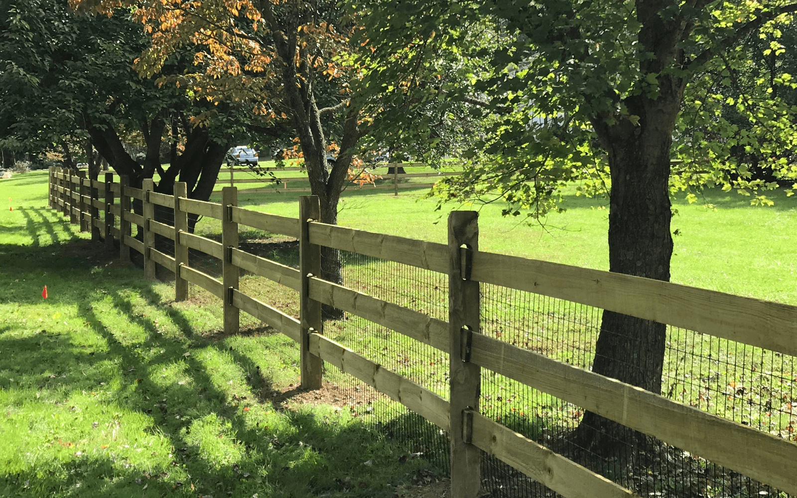 A wooden fence on a property